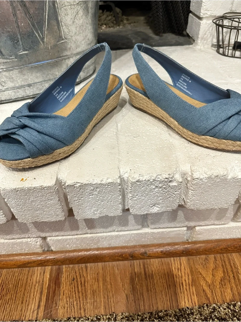 G.H. Bass & Co. Denim Blue Knotted Espadrille Slingbacks